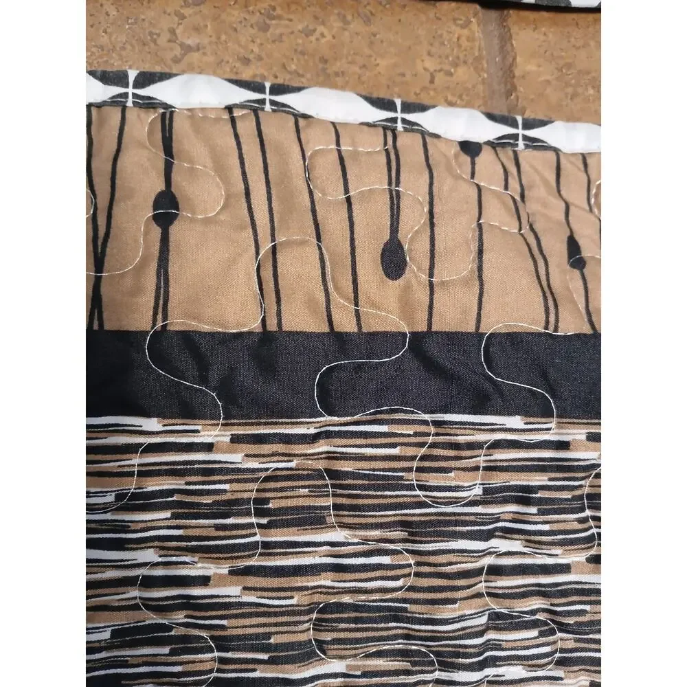 2‎ Pillowcases Sham Bohemian Hippie 20x26 Black Brown Geometric Lattice Modern